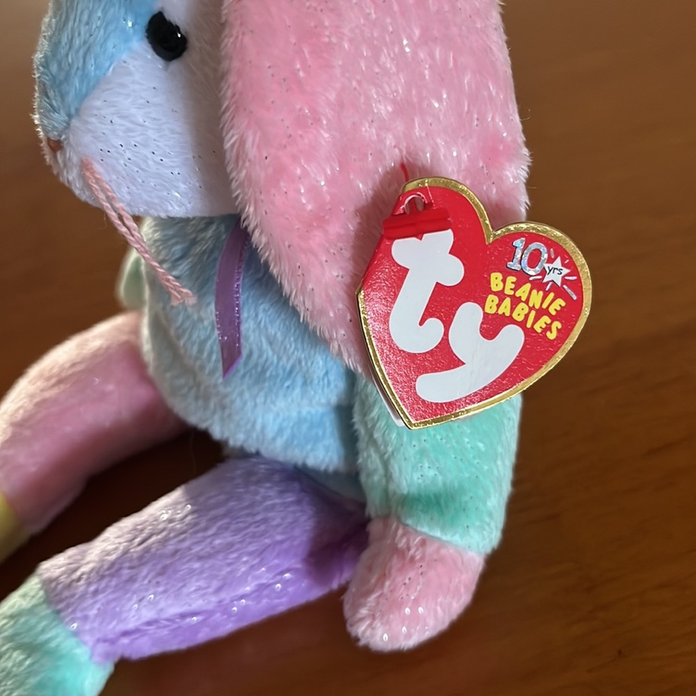 Ty Multicolor Pastel Stuffed Bunny - Picture 2 of 4